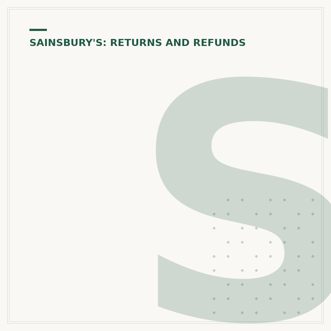 Sainsbury Clothing Returns Policy Explained