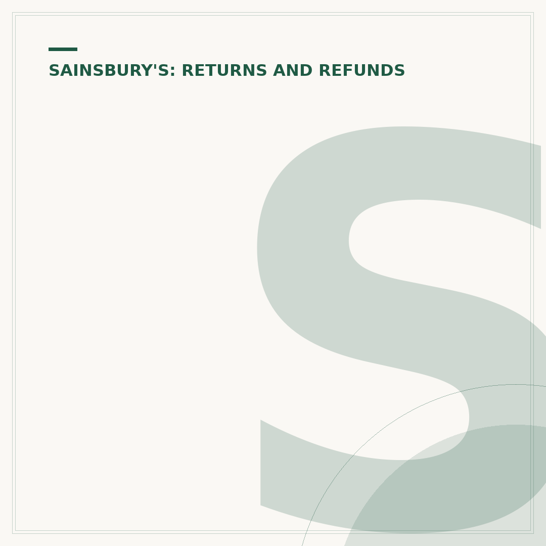 Sainsbury's Returns Policy