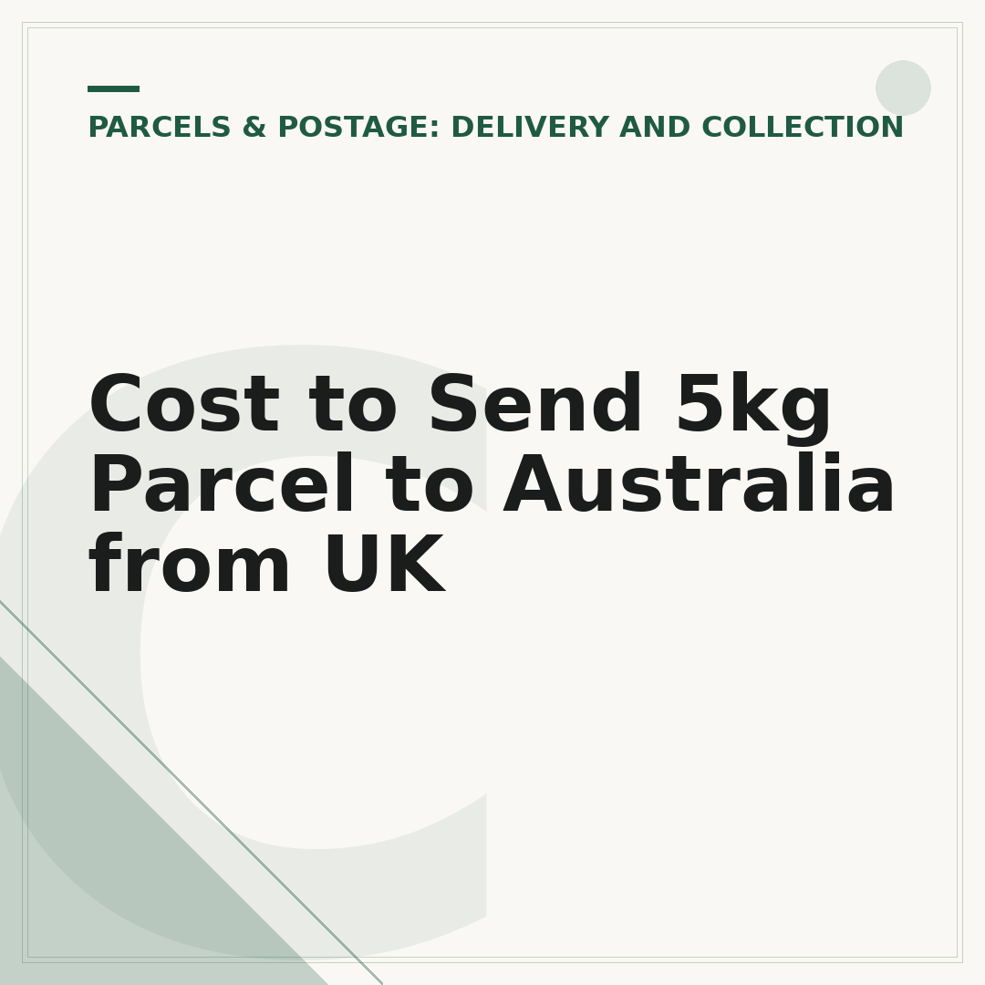 Cost to Send 5kg Parcel to Australia from UK