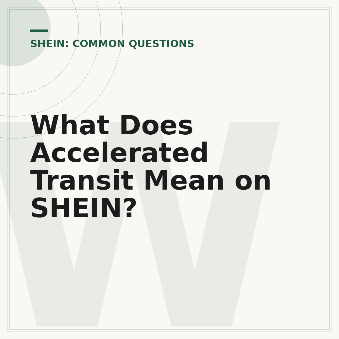 What Does Accelerated Transit Mean on SHEIN?