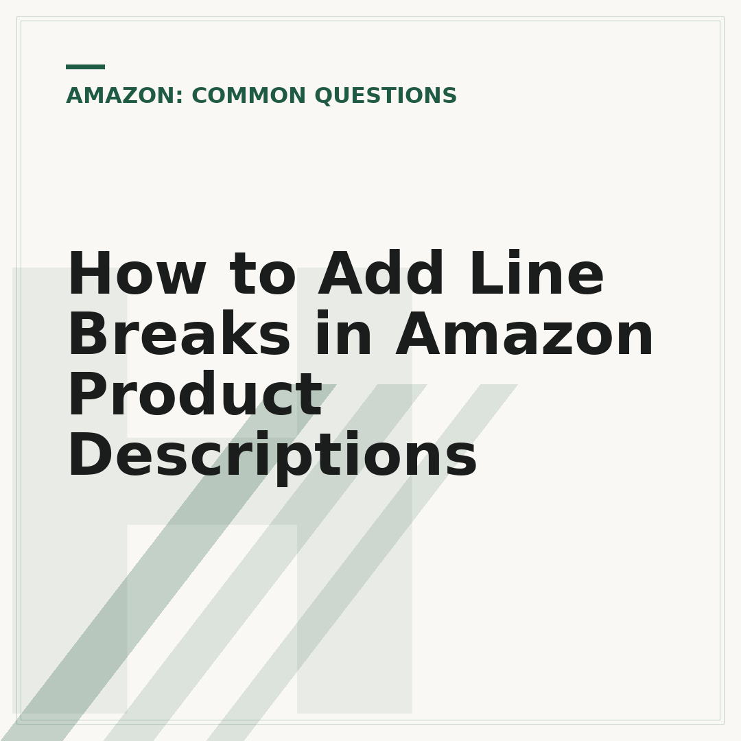 How to Add Line Breaks in Amazon Product Descriptions