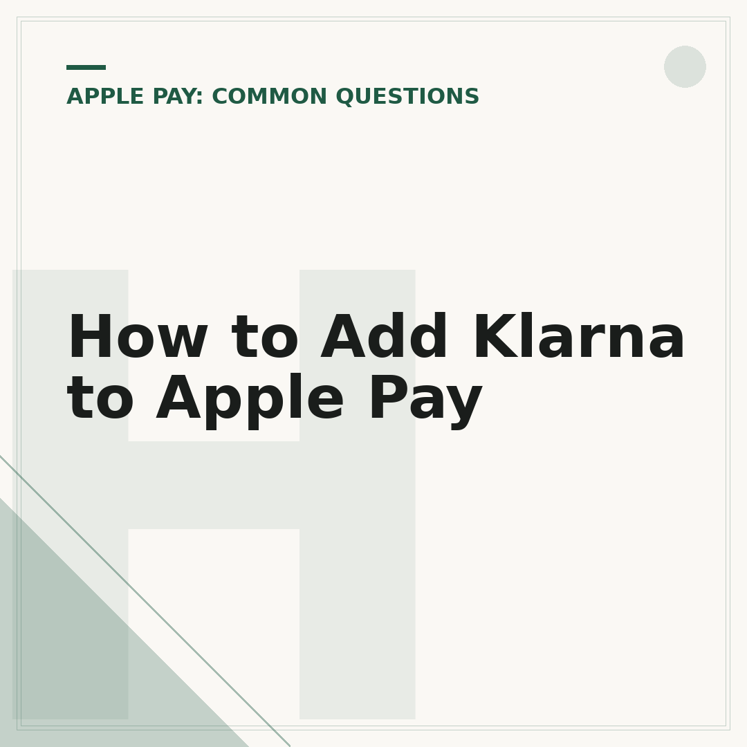 How to Add Klarna to Apple Pay