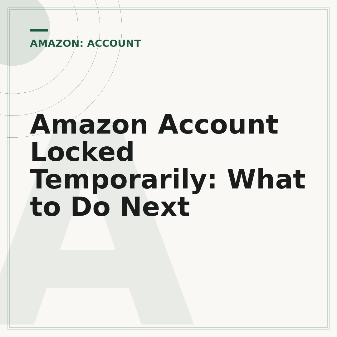 Amazon Account Locked Temporarily: What to Do Next