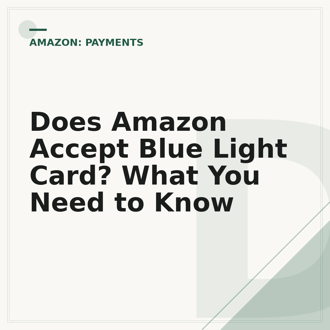 Does Amazon Accept Blue Light Card? What You Need to Know