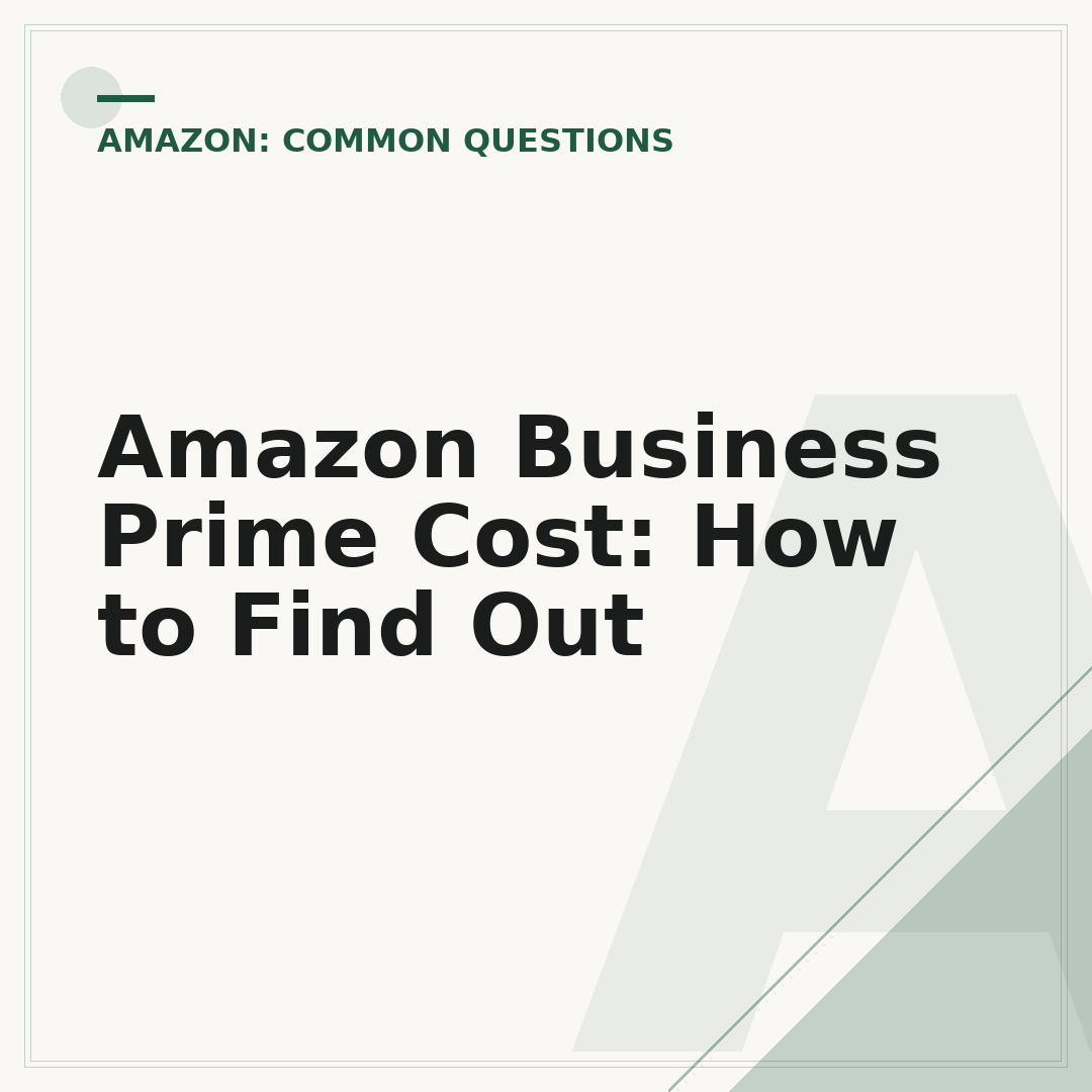 Amazon Business Prime Cost: How to Find Out