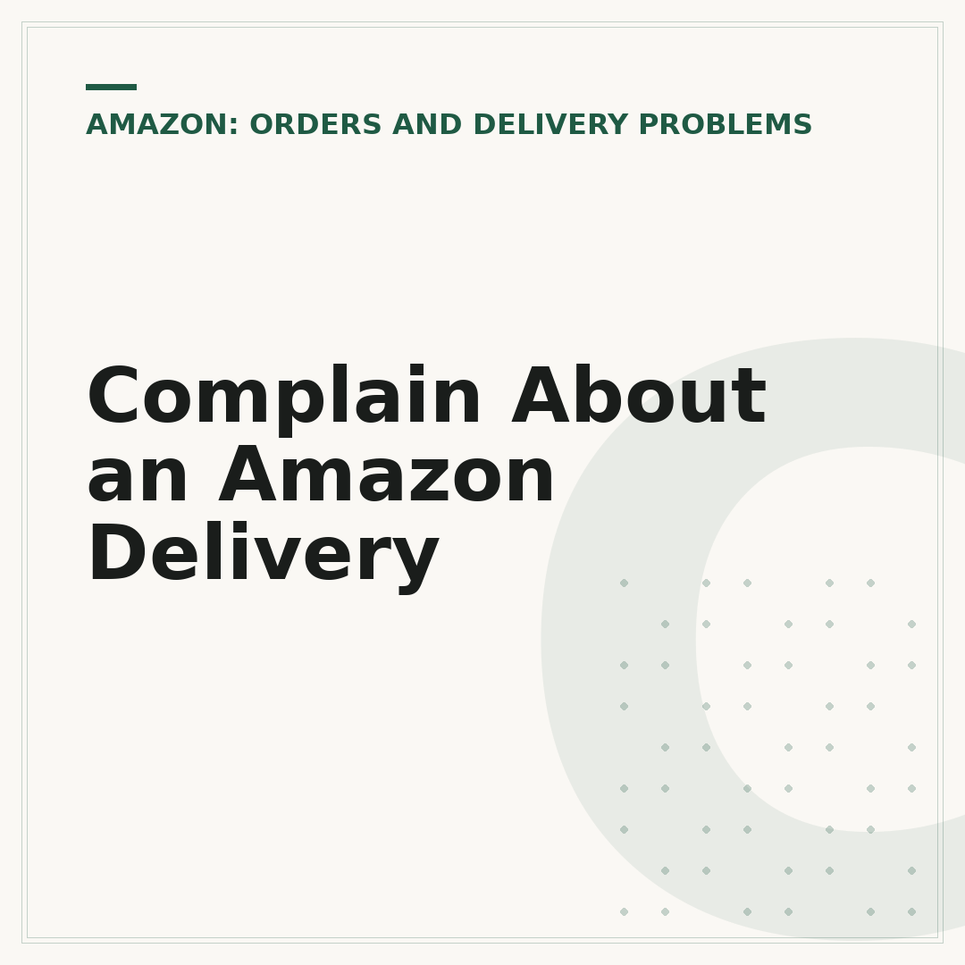 Complain About an Amazon Delivery