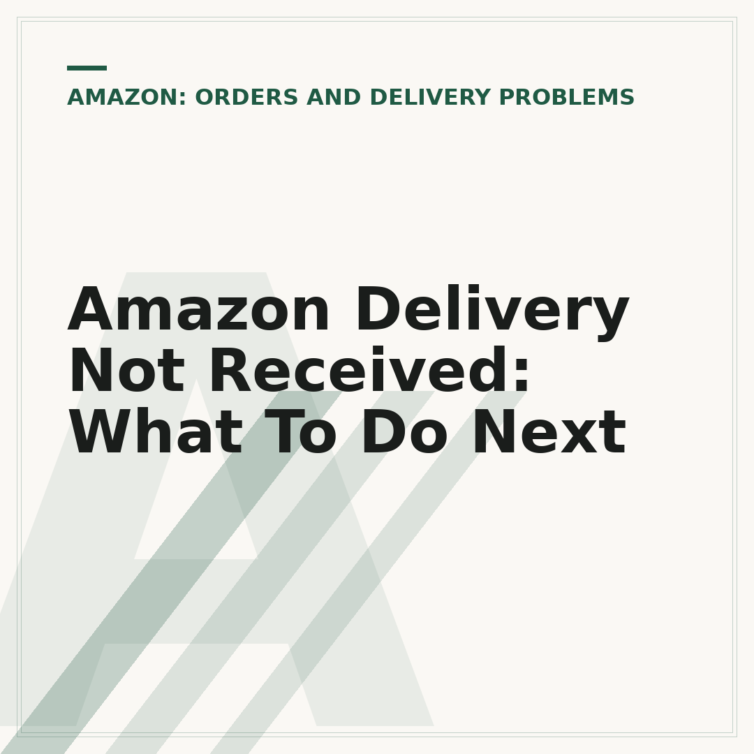 Amazon Delivery Not Received: What To Do Next
