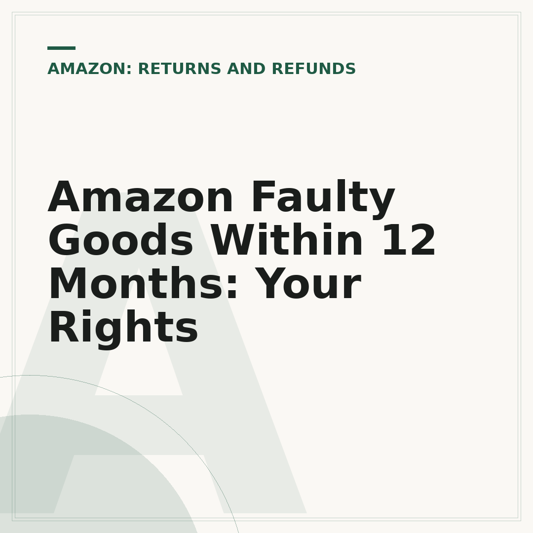 Amazon Faulty Goods Within 12 Months: Your Rights