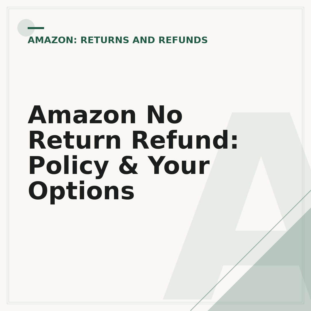 Amazon No Return Refund: Policy & Your Options