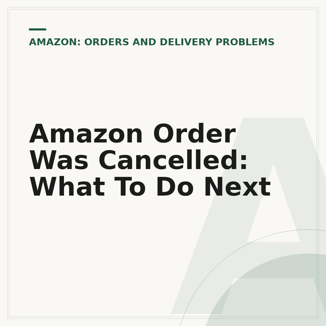 Amazon Order Was Cancelled: What To Do Next