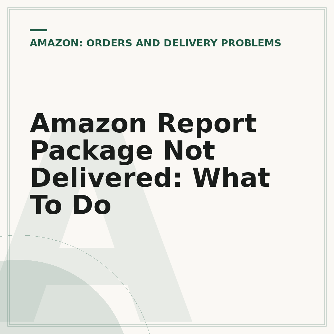 Amazon Report Package Not Delivered: What To Do