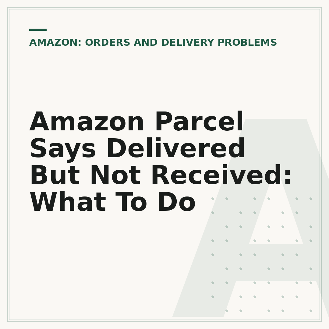 Amazon Parcel Says Delivered But Not Received: What To Do