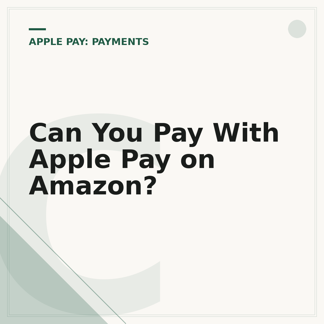 Can You Pay With Apple Pay on Amazon?