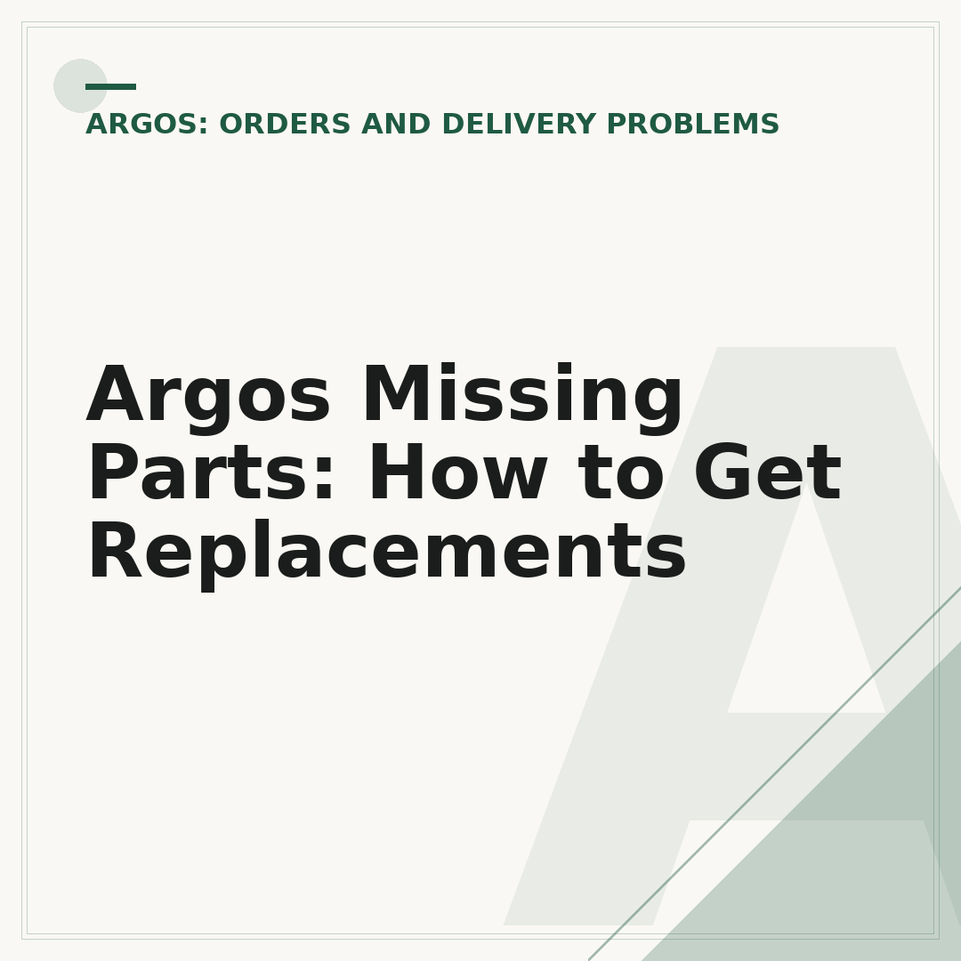 Argos Missing Parts: How to Get Replacements