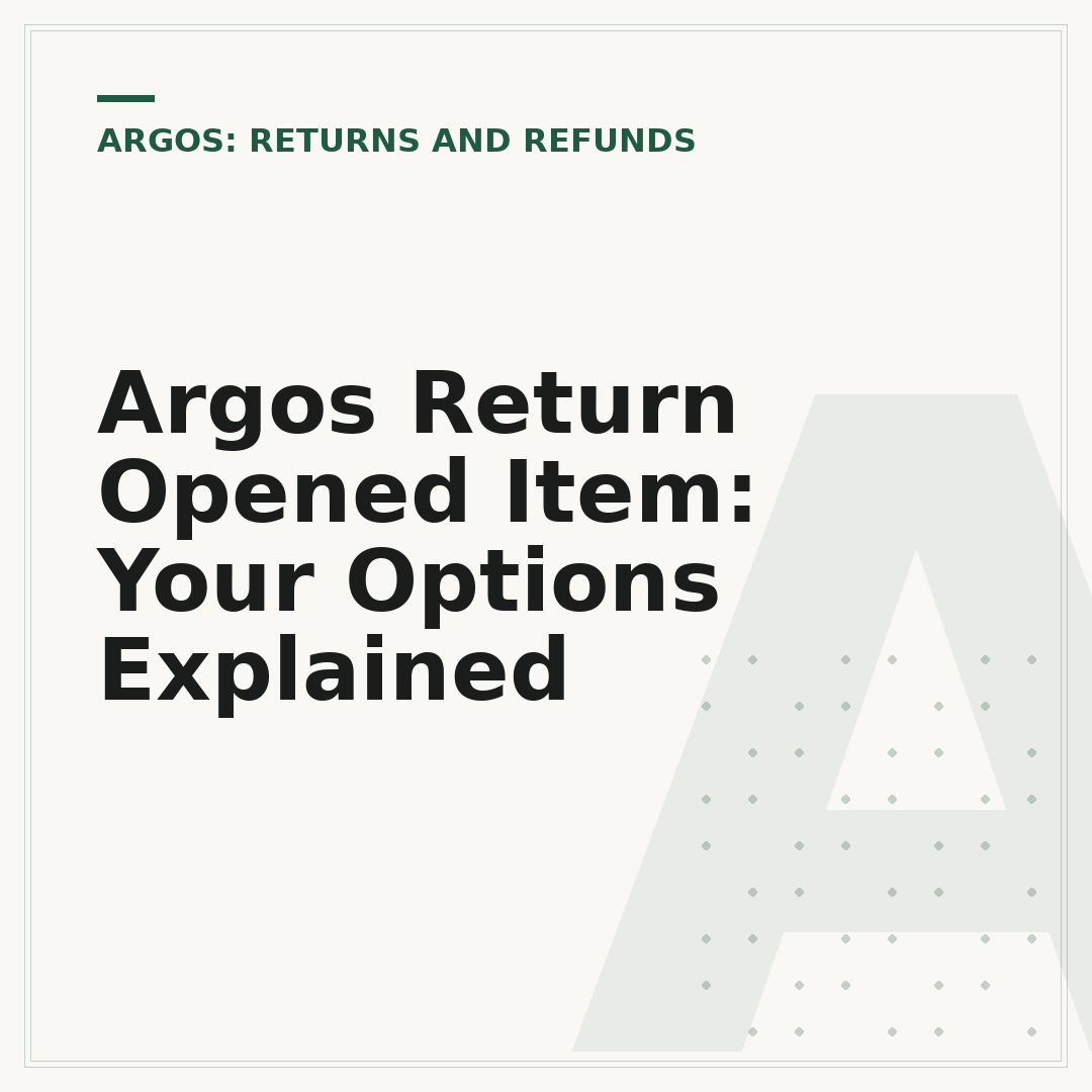 Argos Return Opened Item: Your Options Explained