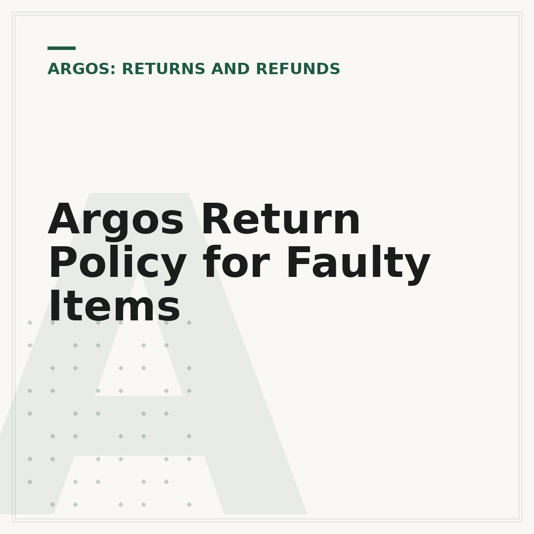 Argos Return Policy for Faulty Items