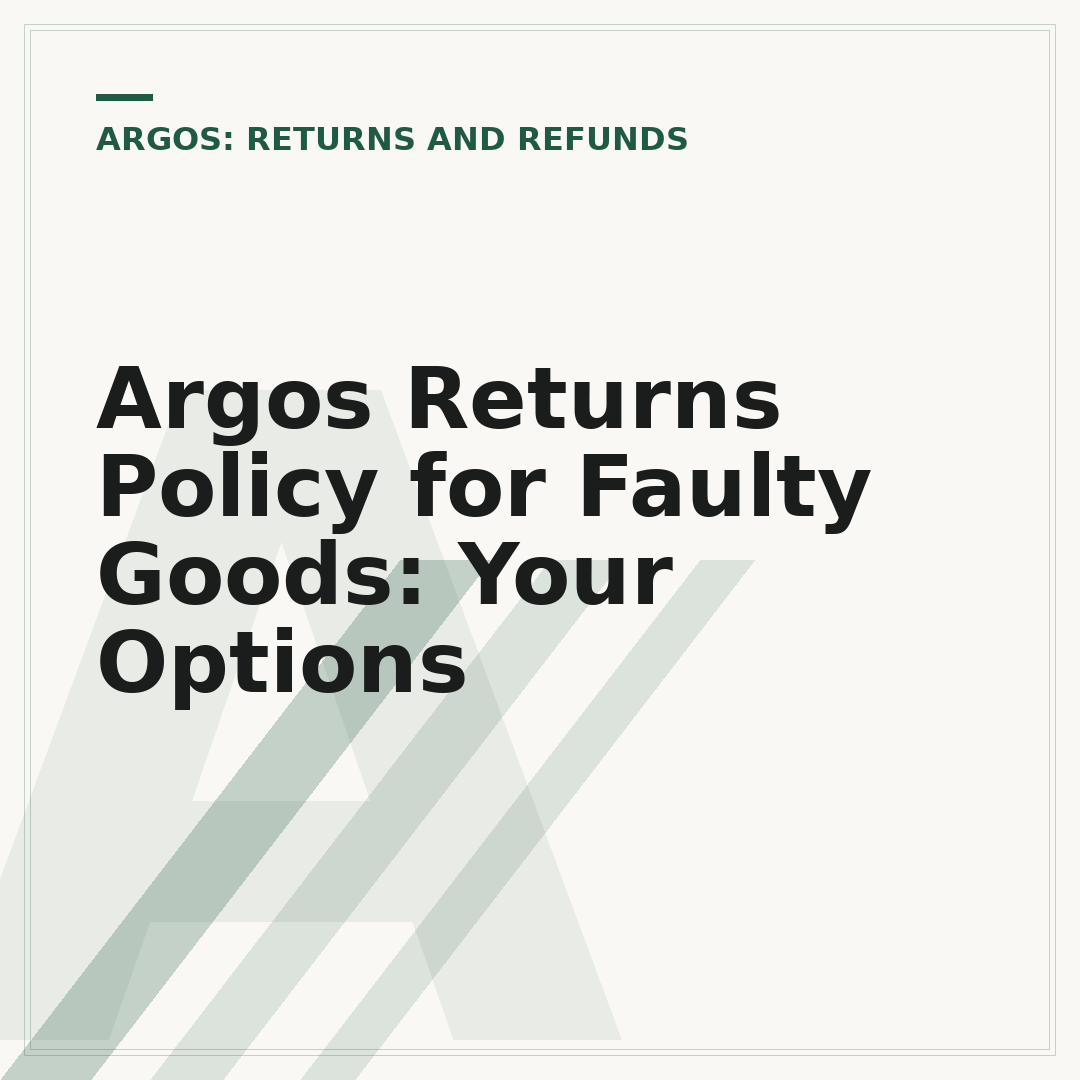 Argos Returns Policy for Faulty Goods: Your Options