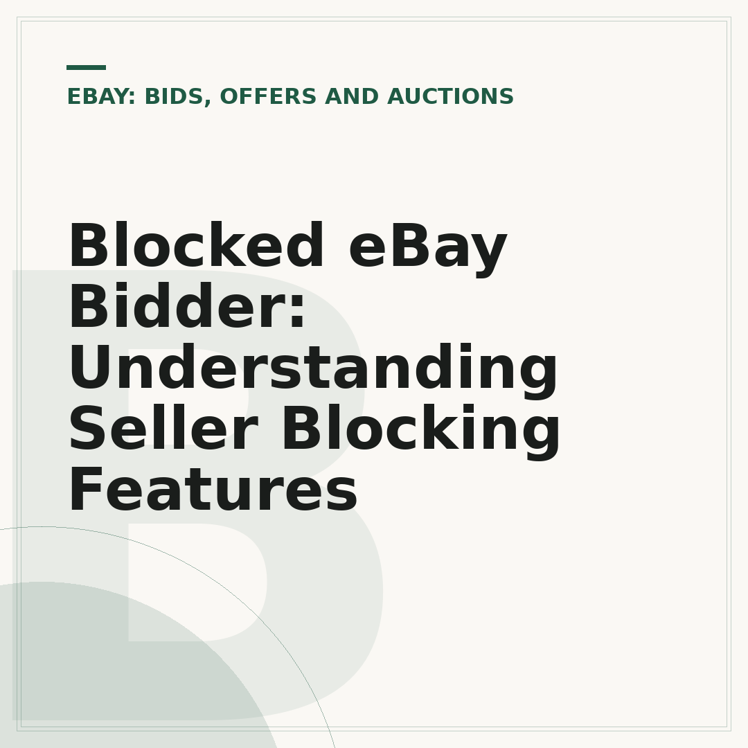 Blocked eBay Bidder: Understanding Seller Blocking Features