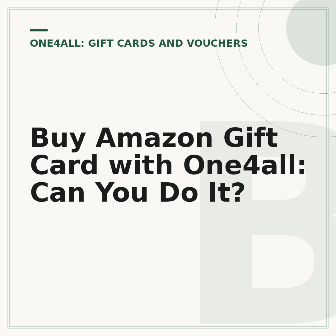 Buy Amazon Gift Card with One4all: Can You Do It?