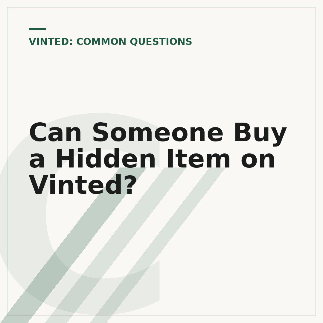 Can Someone Buy a Hidden Item on Vinted?