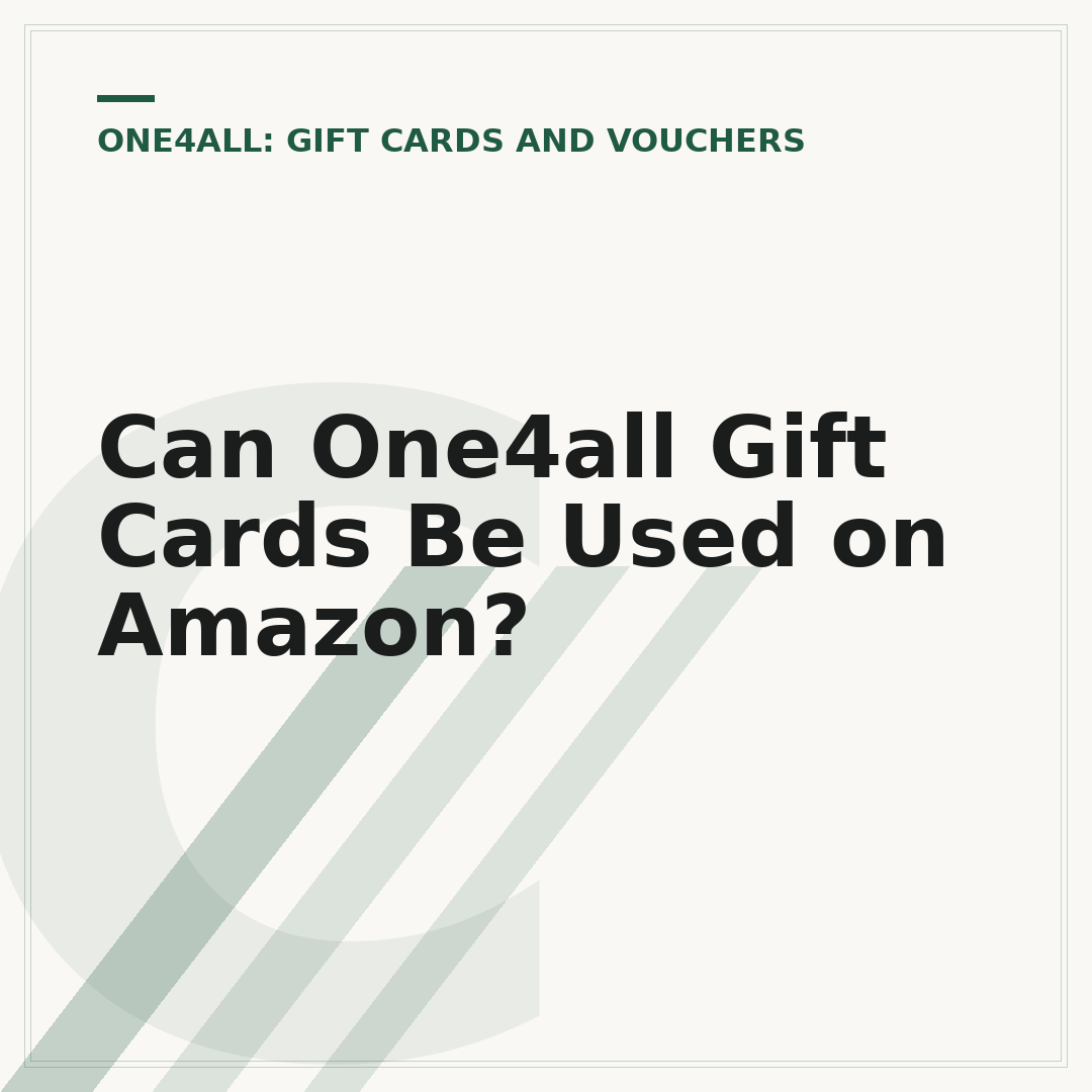 Can One4all Gift Cards Be Used on Amazon?
