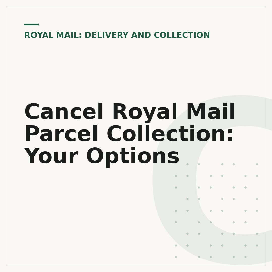 Cancel Royal Mail Parcel Collection: Your Options