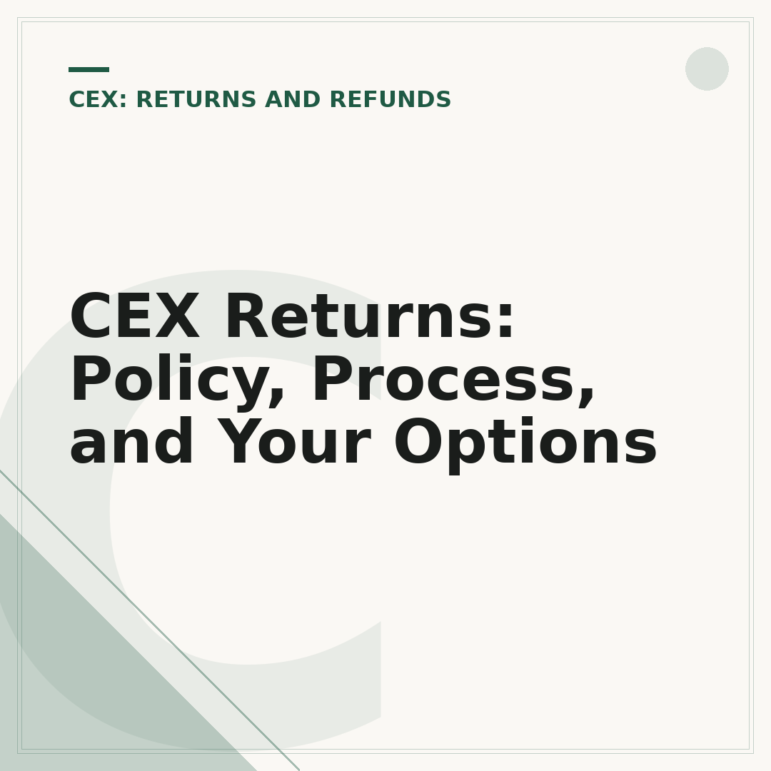 CEX Returns: Policy, Process, and Your Options