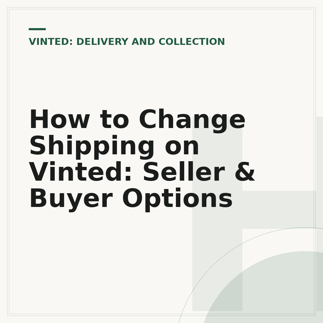 How to Change Shipping on Vinted: Seller & Buyer Options