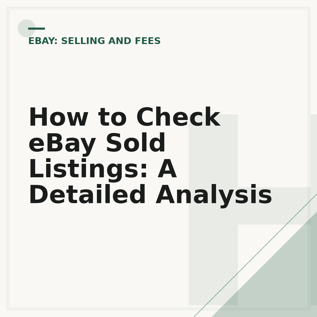 How to Check eBay Sold Listings: A Detailed Analysis