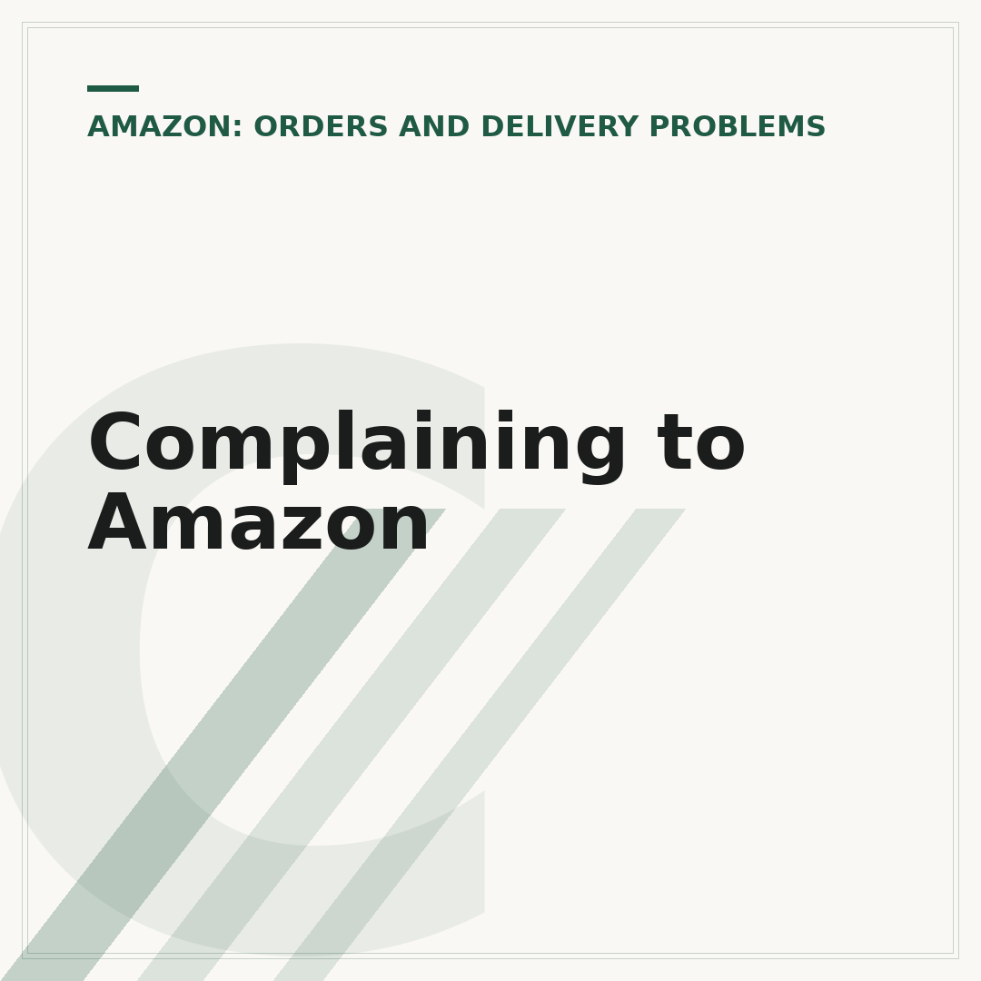 Complaining to Amazon