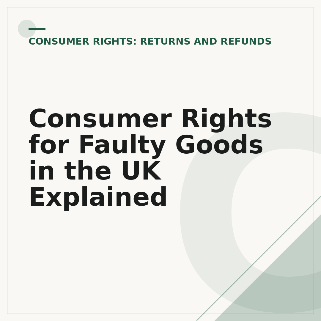 Consumer Rights for Faulty Goods in the UK Explained