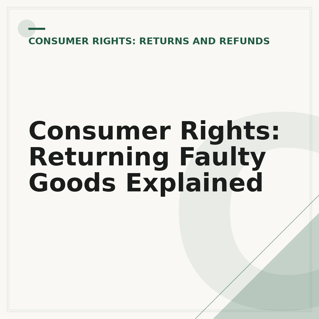 Consumer Rights: Returning Faulty Goods Explained