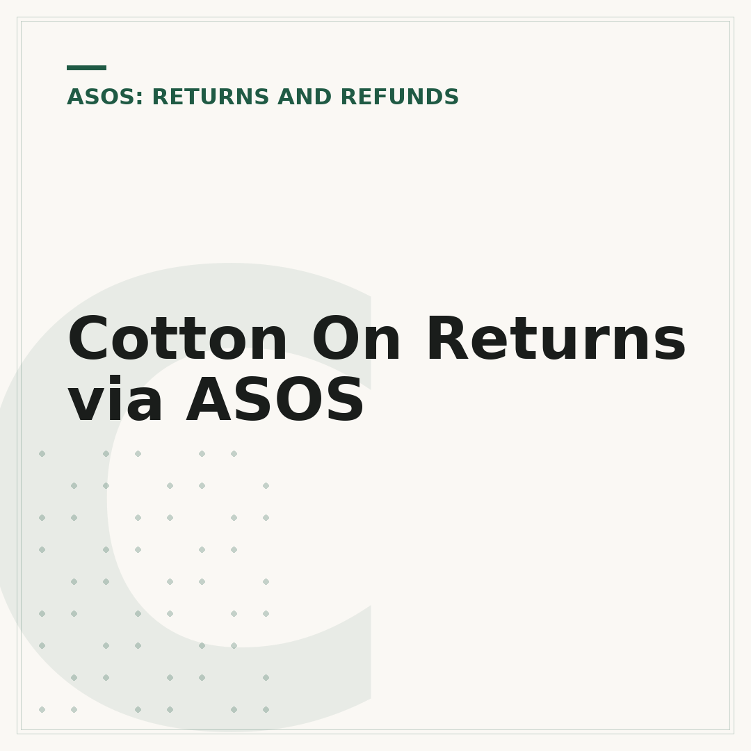 Cotton On Returns via ASOS