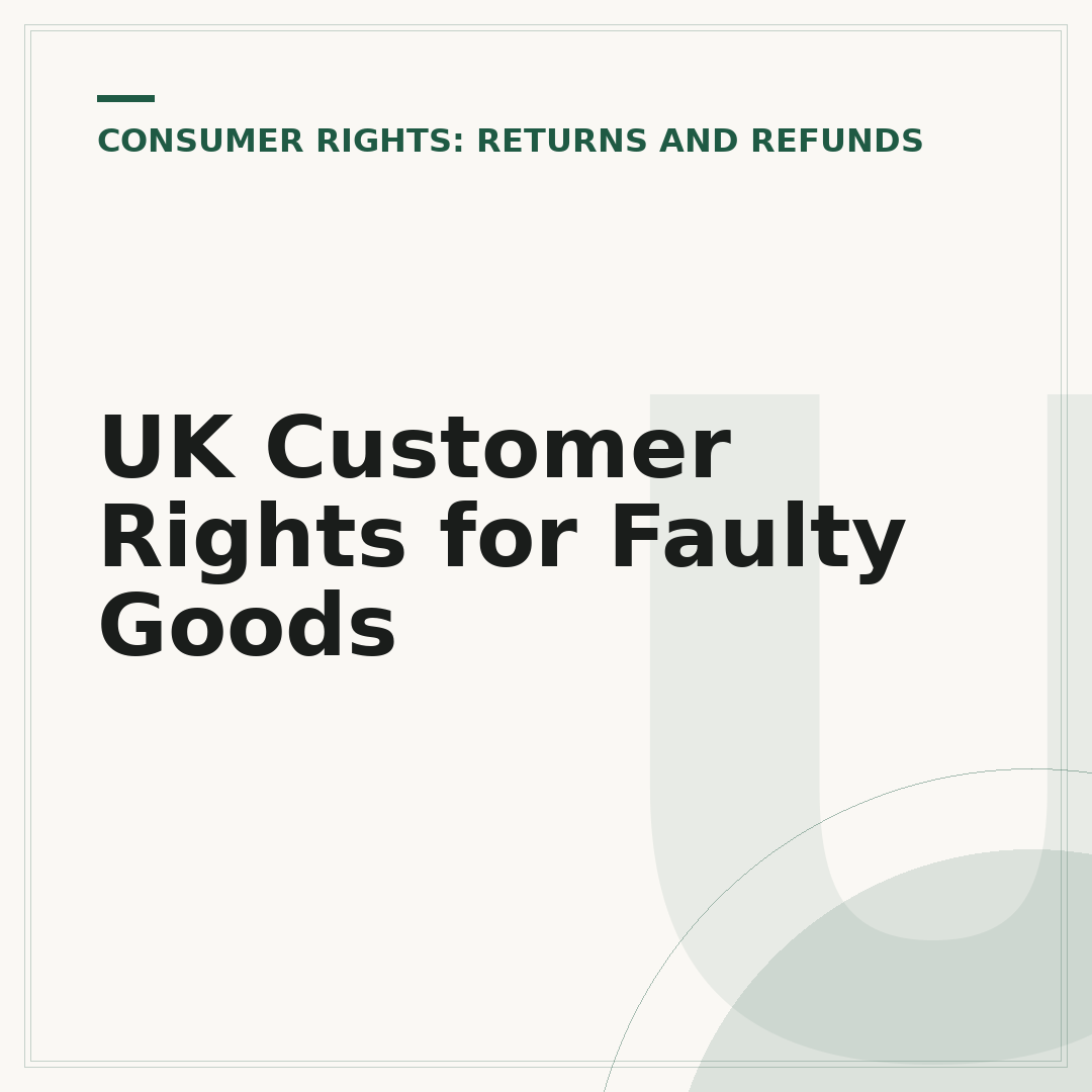 UK Customer Rights for Faulty Goods