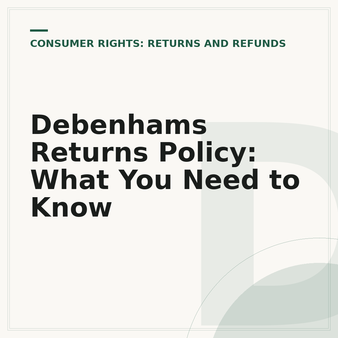 Debenhams Returns Policy: What You Need to Know