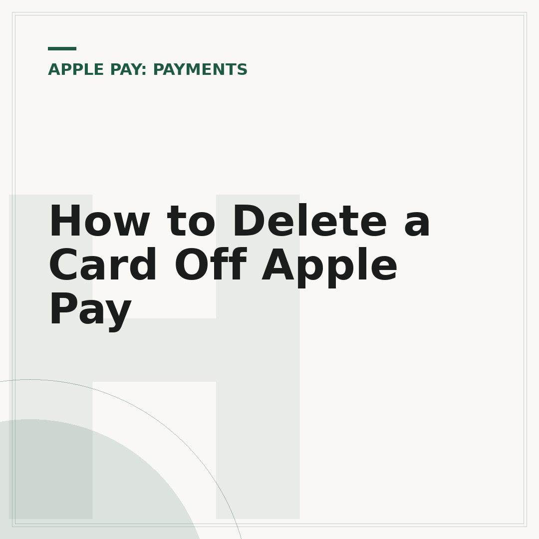 How to Delete a Card Off Apple Pay