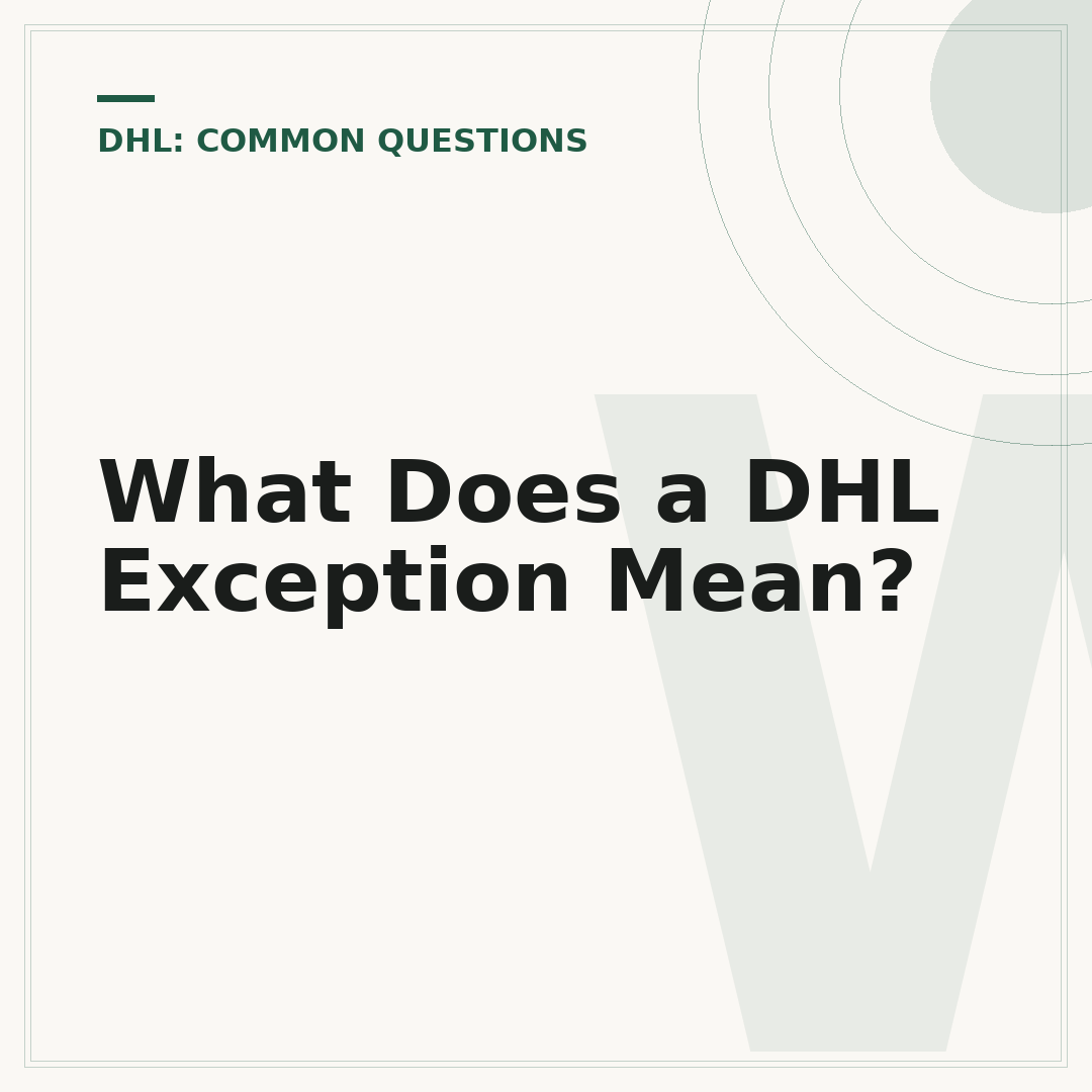 What Does a DHL Exception Mean?