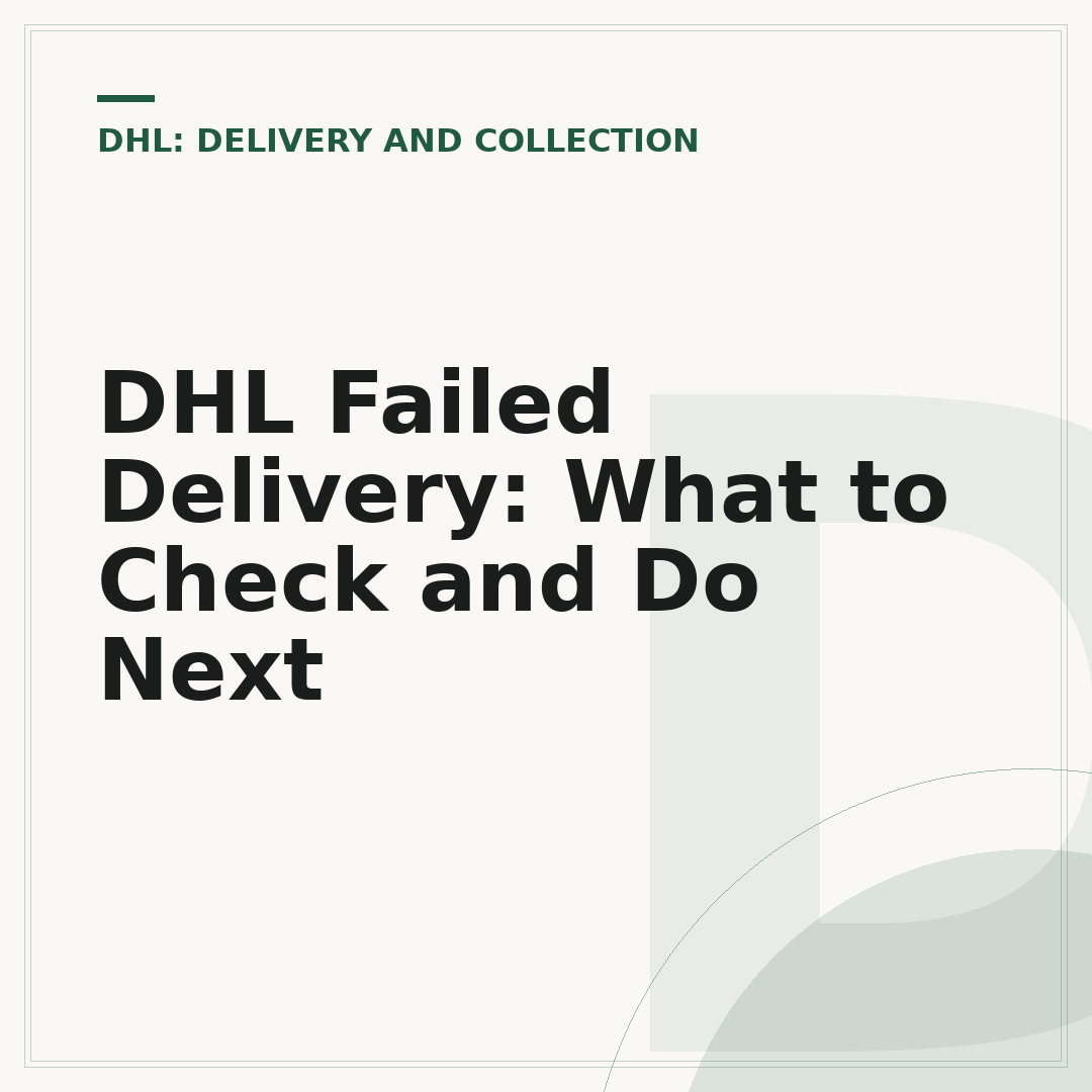 DHL Failed Delivery: What to Check and Do Next
