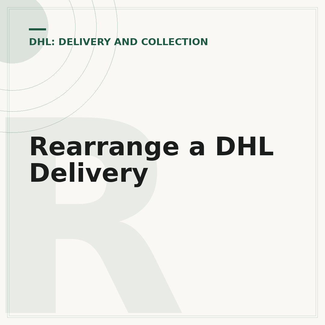Rearrange a DHL Delivery