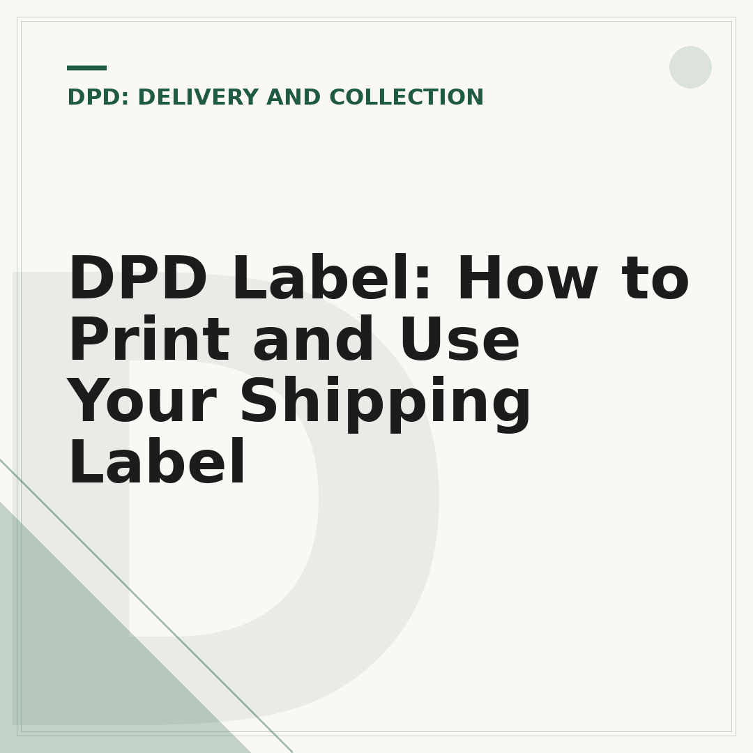 DPD Label: How to Print and Use Your Shipping Label
