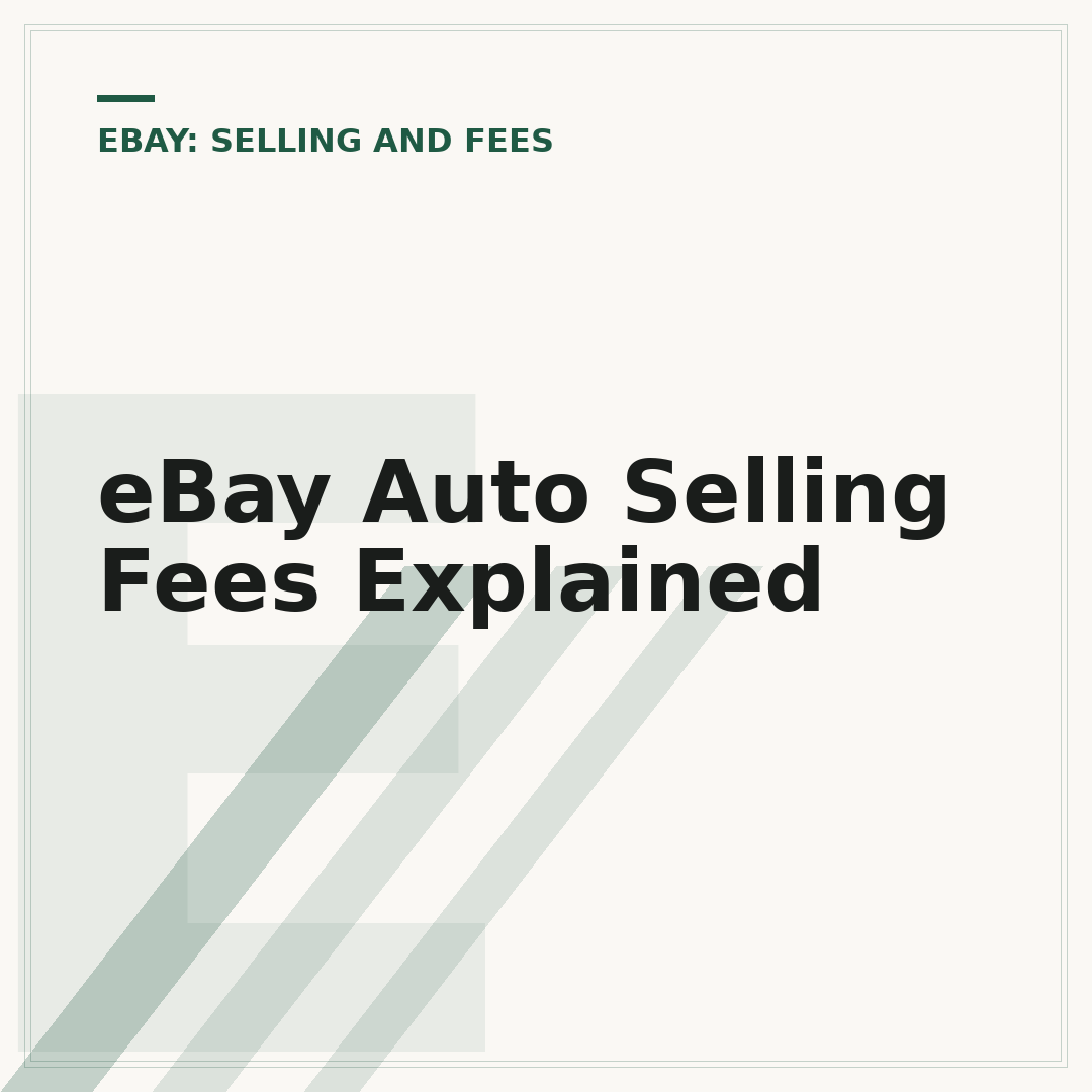 eBay Auto Selling Fees Explained
