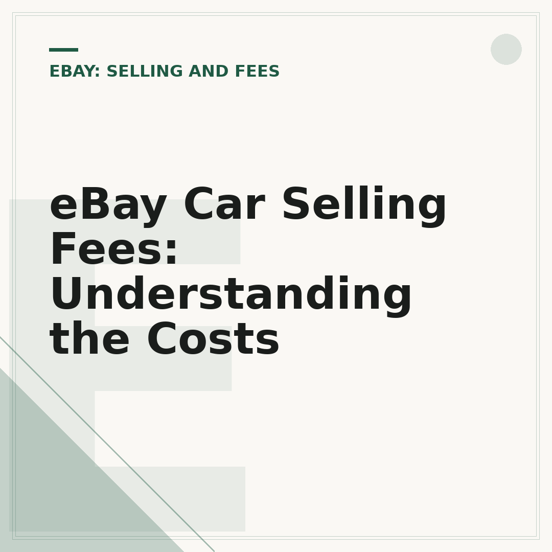 eBay Car Selling Fees: Understanding the Costs