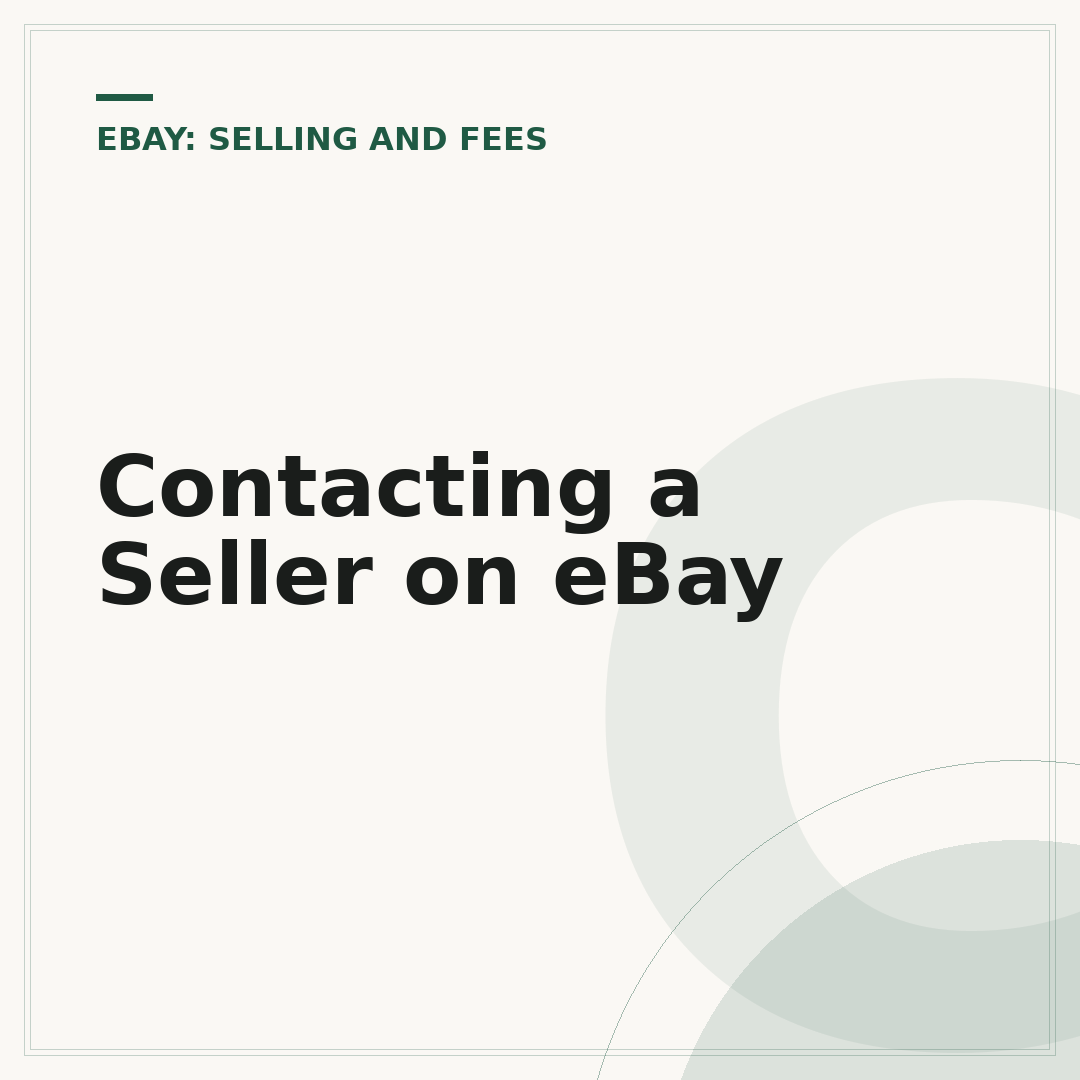 Contacting a Seller on eBay