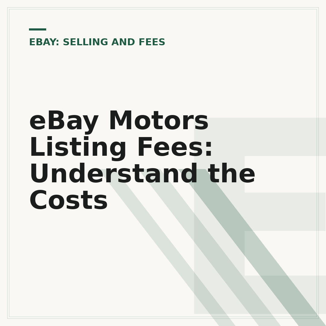 eBay Motors Listing Fees: Understand the Costs