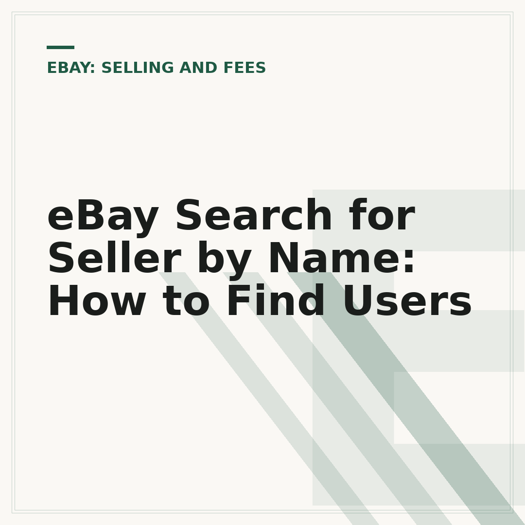 eBay Search for Seller by Name: How to Find Users