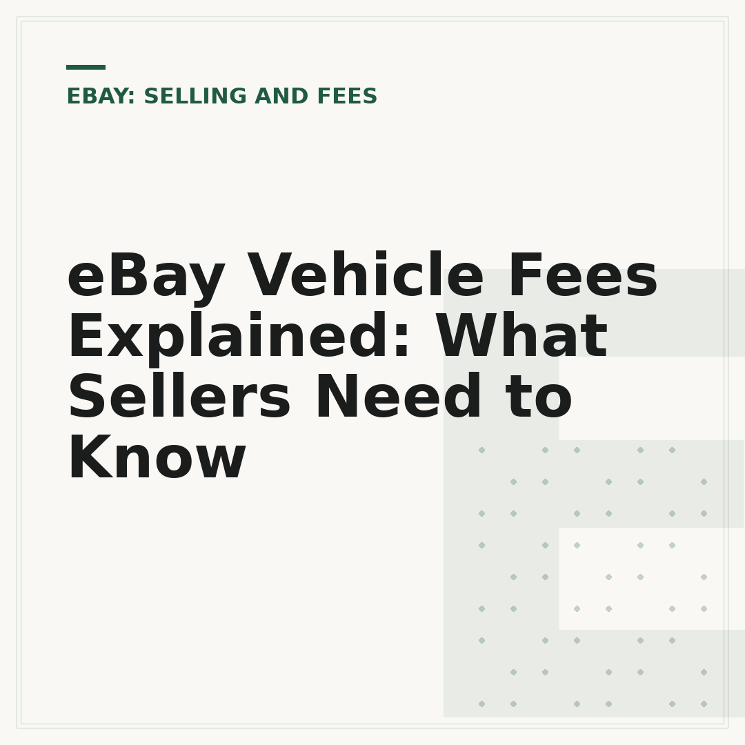 eBay Vehicle Fees Explained: What Sellers Need to Know