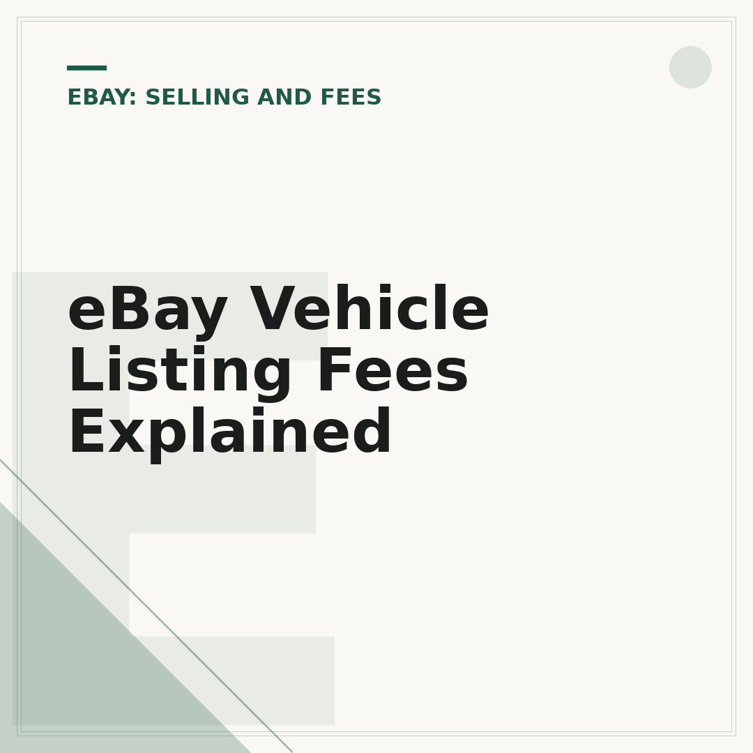 eBay Vehicle Listing Fees Explained