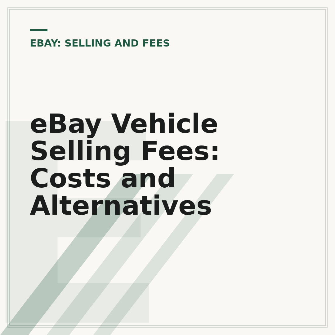 eBay Vehicle Selling Fees: Costs and Alternatives