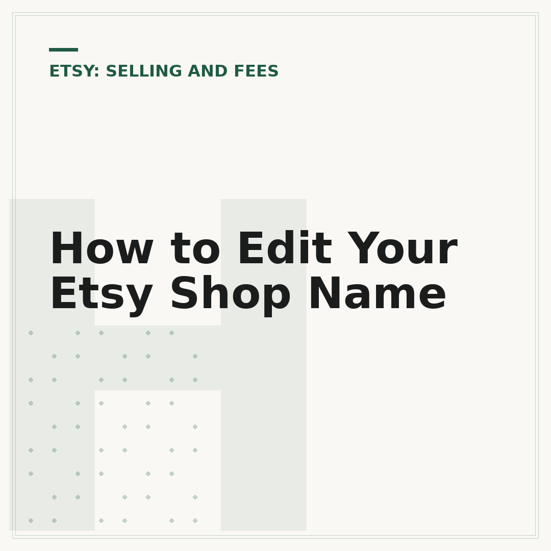 How to Edit Your Etsy Shop Name