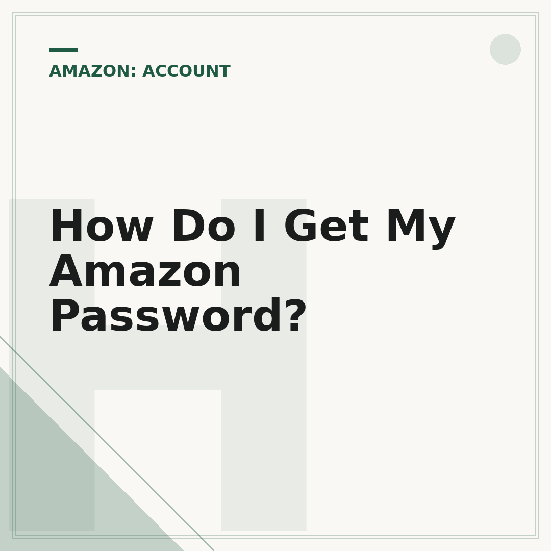 How Do I Get My Amazon Password?